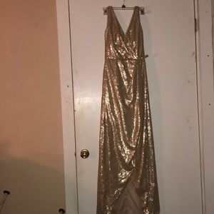 Gold sequin dress